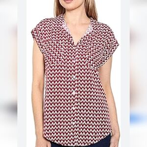 Jachs Red and White Zigzag Women's Blouse